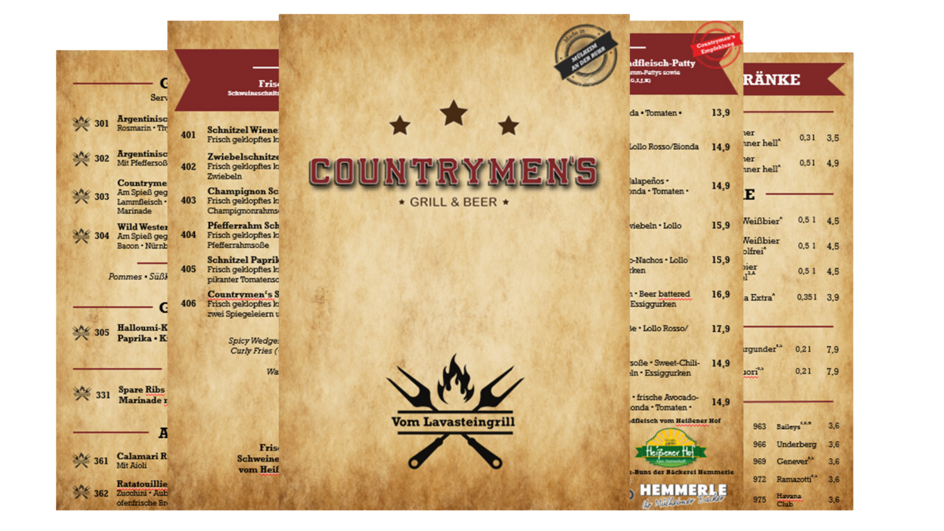 Countrymen's Grill & Beer_Speisekarte